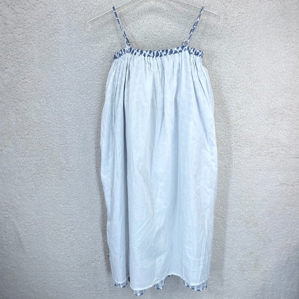 Polo Ralph Lauren Girl 7 Blue White Paisley Print Ruffle Shoulder Midi Sundress - Picture 10 of 13